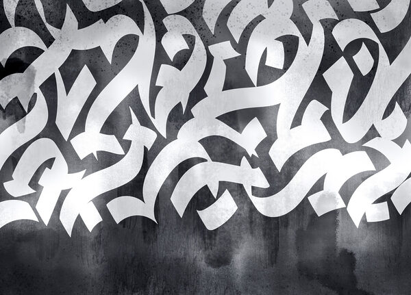 White and black graffiti White and black graffiti