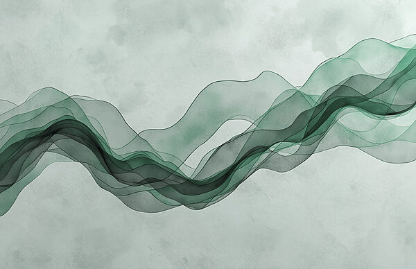 Green wavy lines on a white background Green wavy lines on a white background