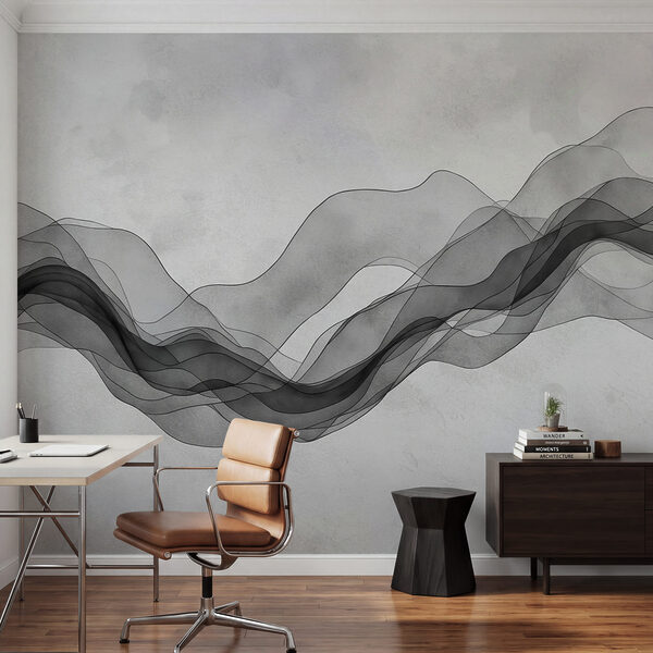Immagine in bianco e nero di un'onda Carta da parati Immagine in bianco e nero di un'onda