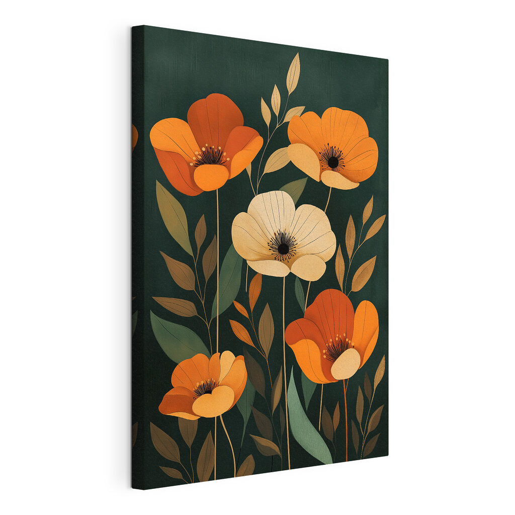 Painting of flowers and leaves Painting of flowers and leaves