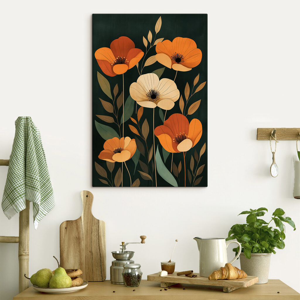 Painting of flowers and leaves Painting of flowers and leaves