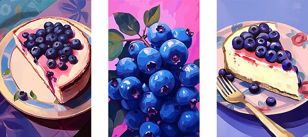 Collage of blueberries
