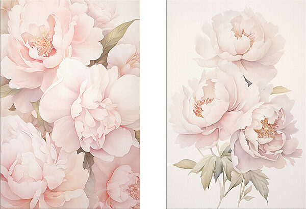 Soft blooms in gentle pastel hues