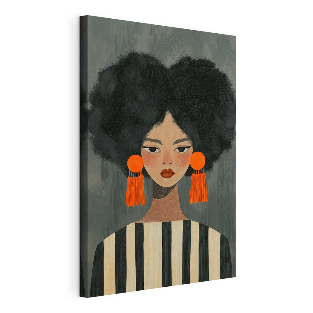 Woman with big earrings