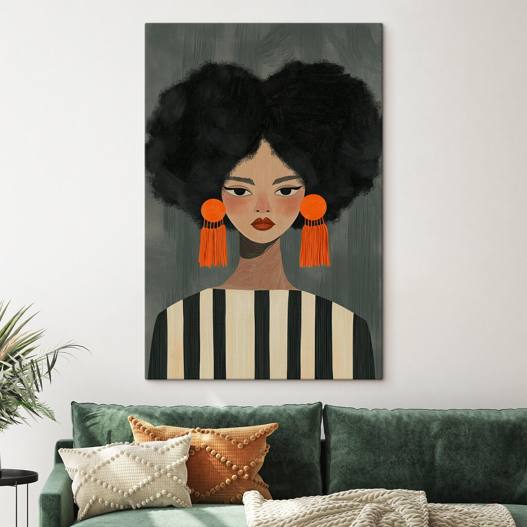 Woman with big earrings