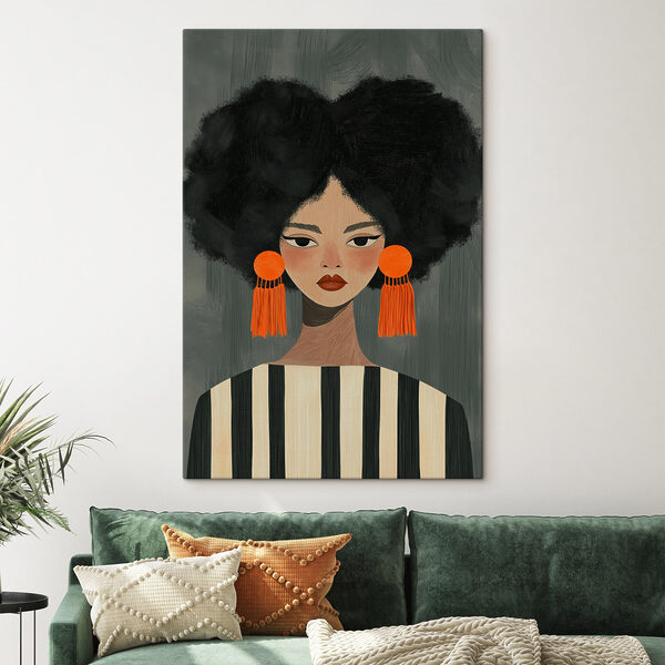 Woman with big earrings