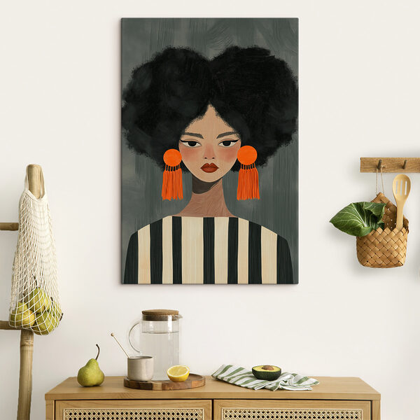 Woman with big earrings