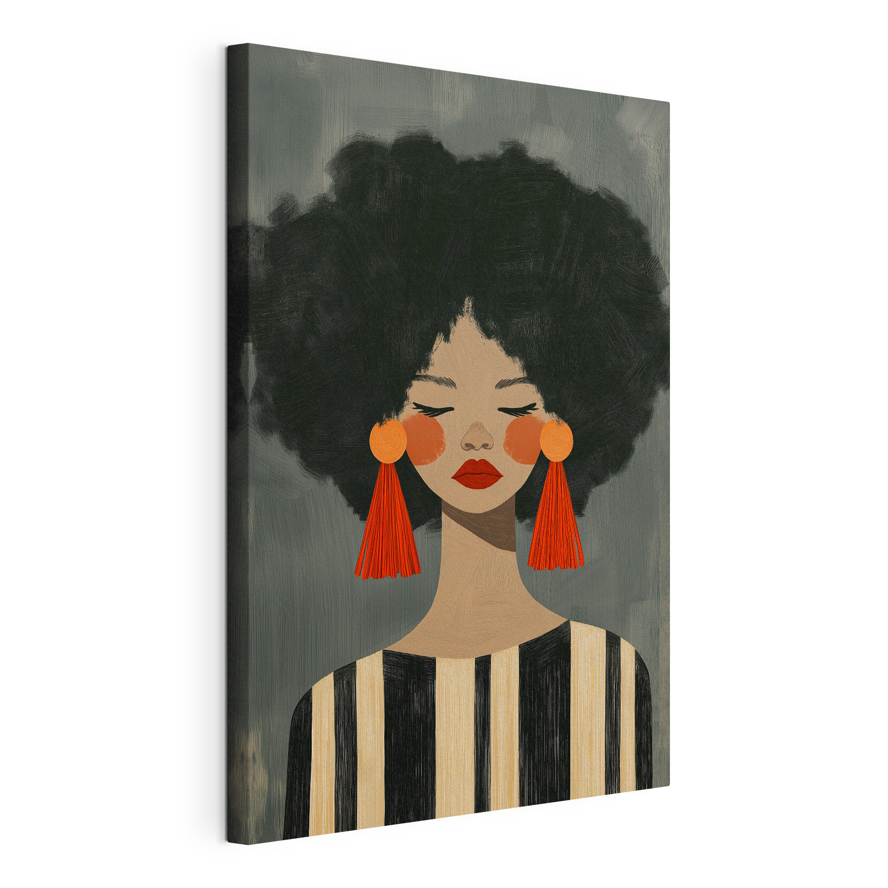 Woman with big earrings