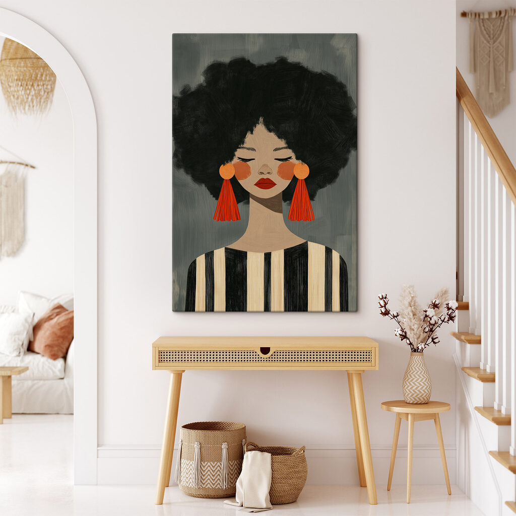 Woman with big earrings