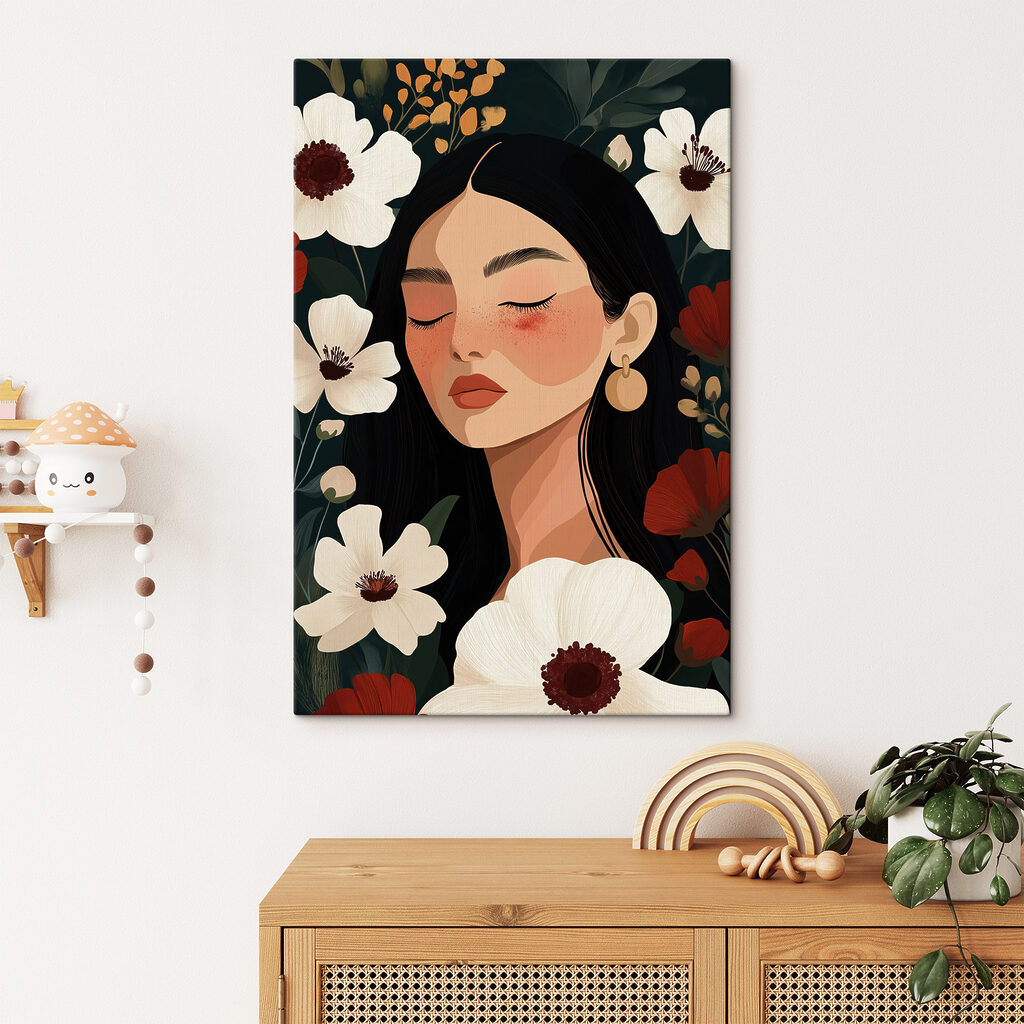 - Serene beauty among blooming flowers - Serene beauty among blooming flowers