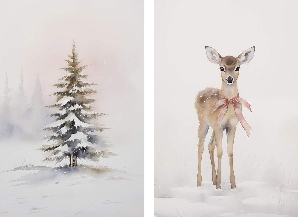 Deer in the snow Deer in the snow