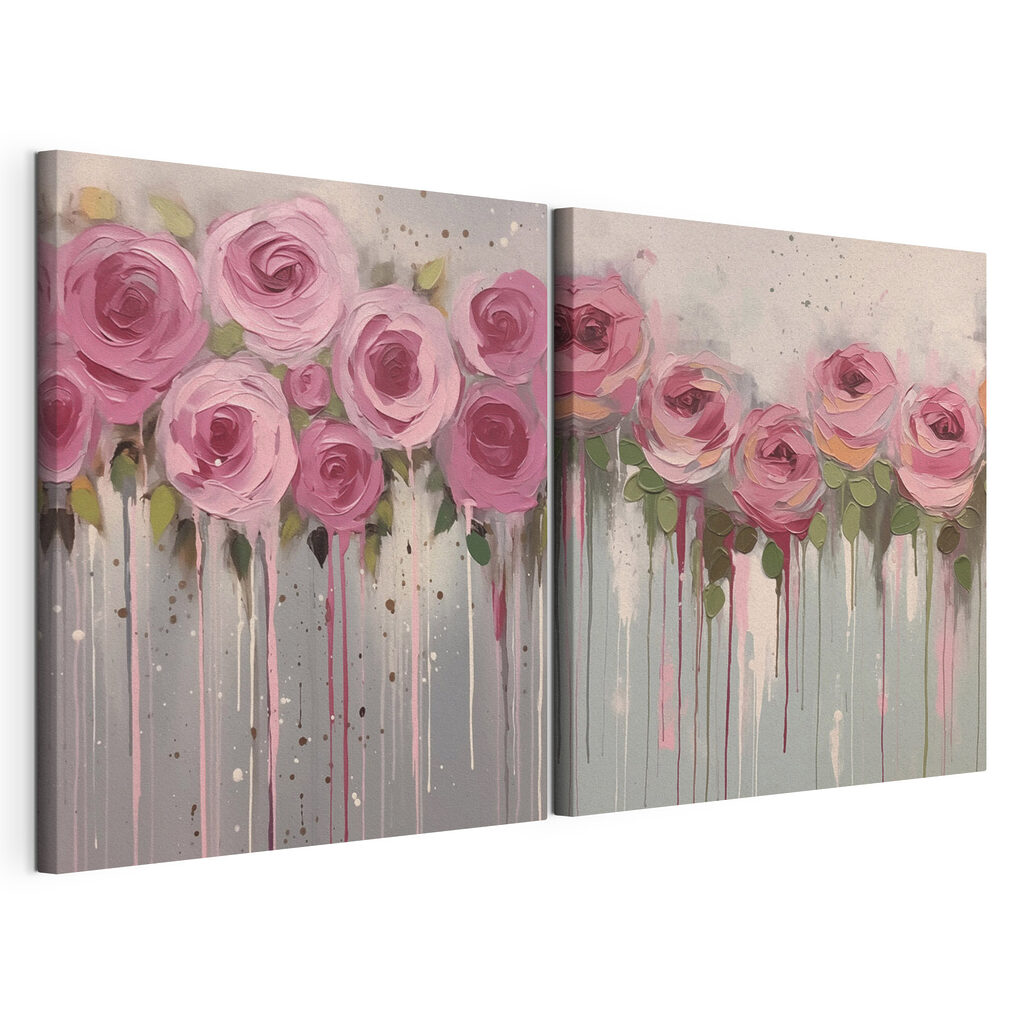 Painting of pink flowers Painting of pink flowers