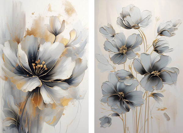 - Elegant blooms in soft hues - Elegant blooms in soft hues