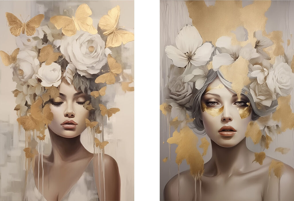 Elegant portraits with nature's touch Elegant portraits with nature's touch