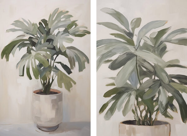 Painting of a plant in a pot Painting of a plant in a pot