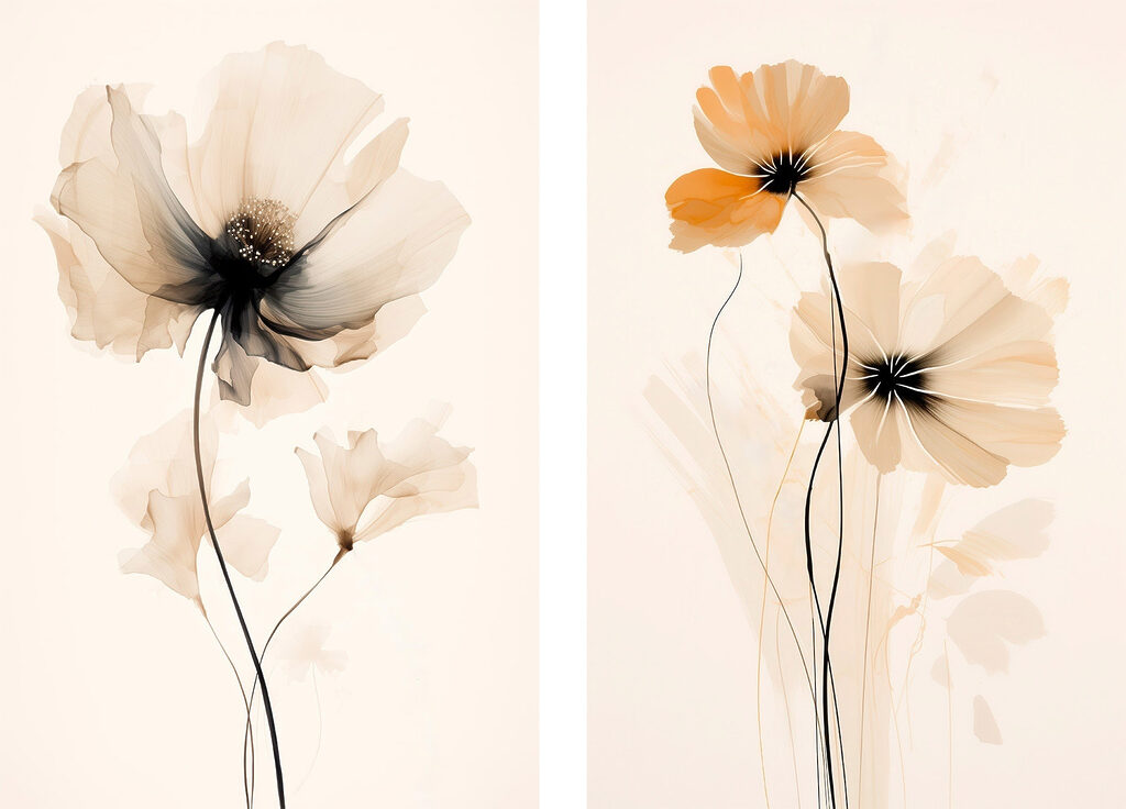 Delicate blooms in soft hues