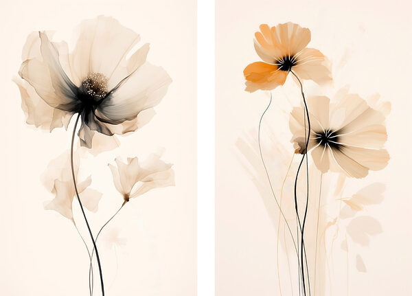 Delicate blooms in soft hues