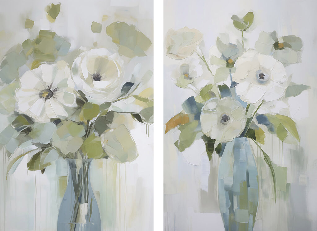 Painting of flowers in a vase