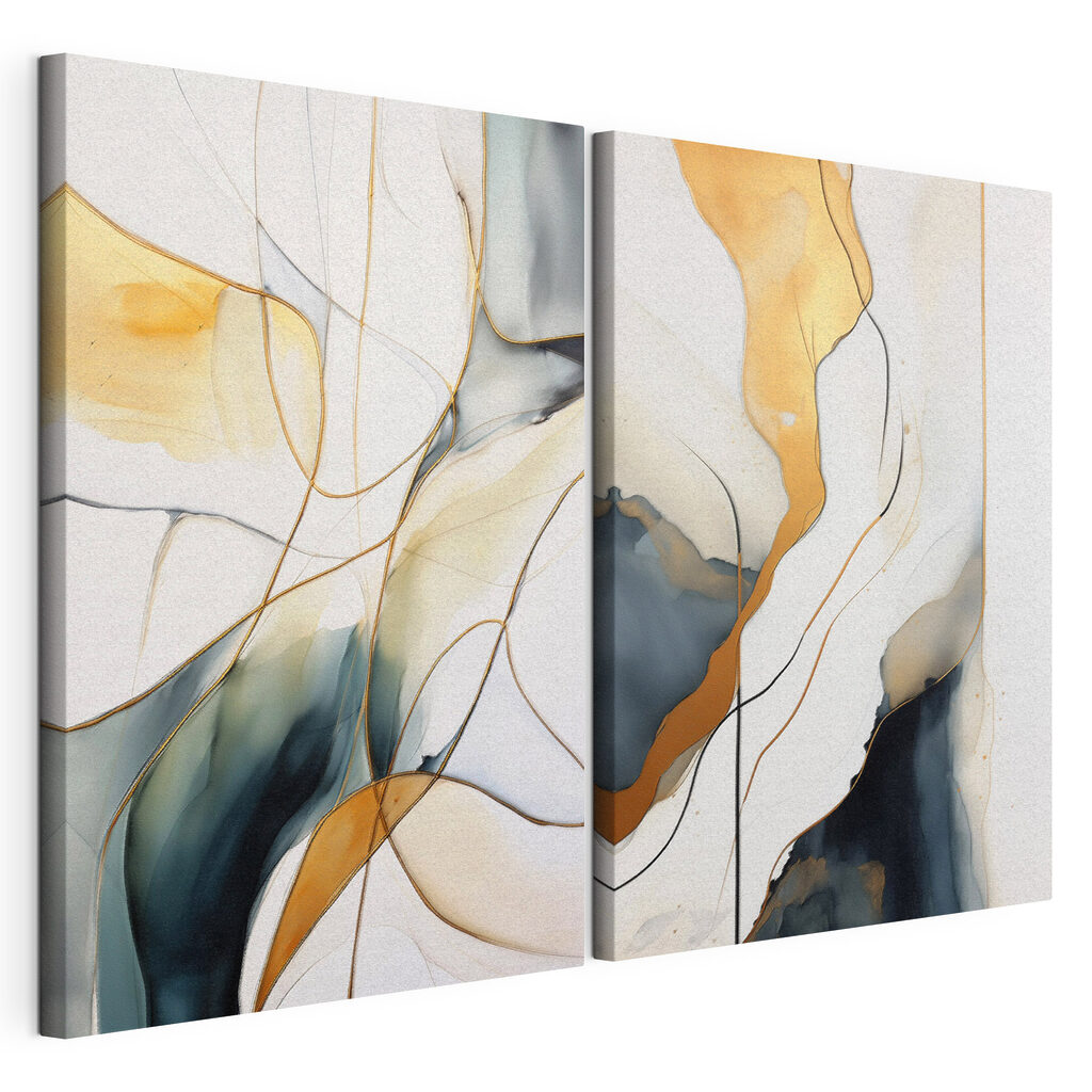 Two paintings of different colors