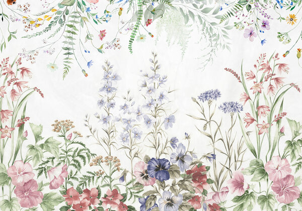 Painting of flowers and leaves