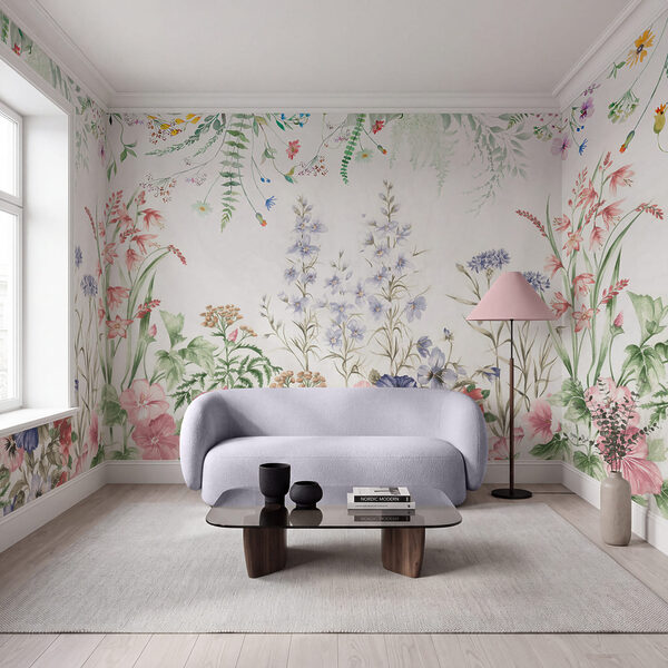 Dipinto di fiori e foglie