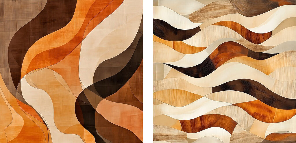 Flowing shapes in warm tones Flowing shapes in warm tones
