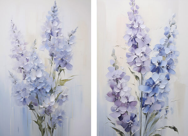 Painting of flowers on a white background Painting of flowers on a white background