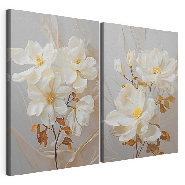 - Fiori eleganti dai colori tenui Stampa su tela modulare - Fiori eleganti dai colori tenui