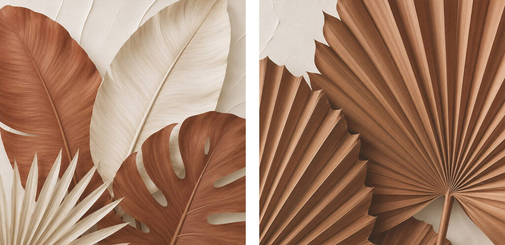 Nature-inspired earthy leaf arrangement Nature-inspired earthy leaf arrangement