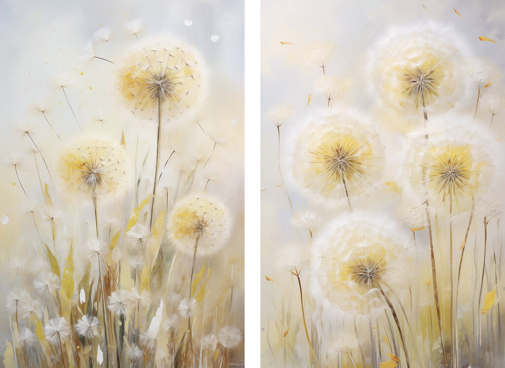 Painting of dandelions Painting of dandelions
