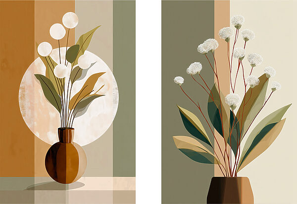Painting of flowers in a vase