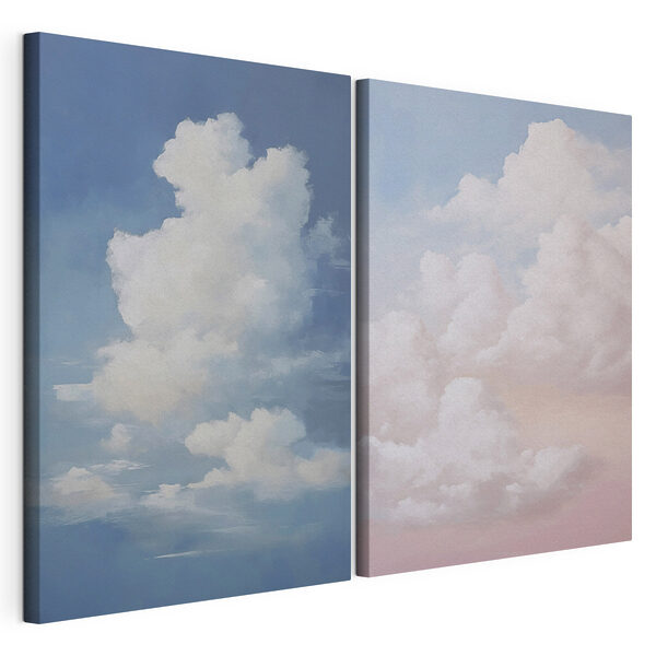 Cielo azzurro con nuvole bianche Stampa su tela modulare Cielo azzurro con nuvole bianche