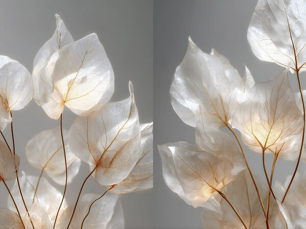 Delicate leaves capturing soft light