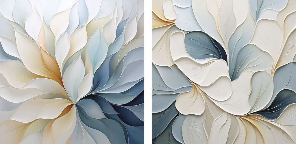 Flowing designs in soft colors