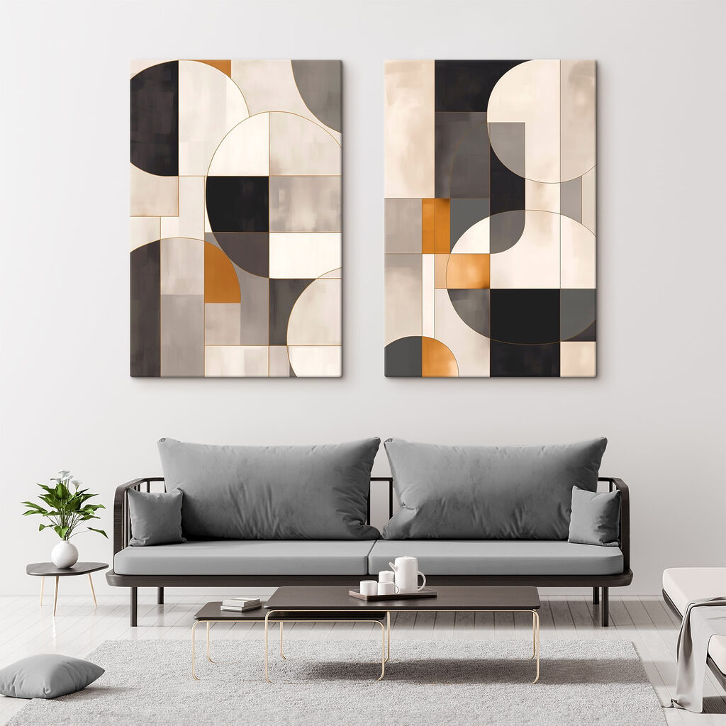 Abstract geometric design in soft tones