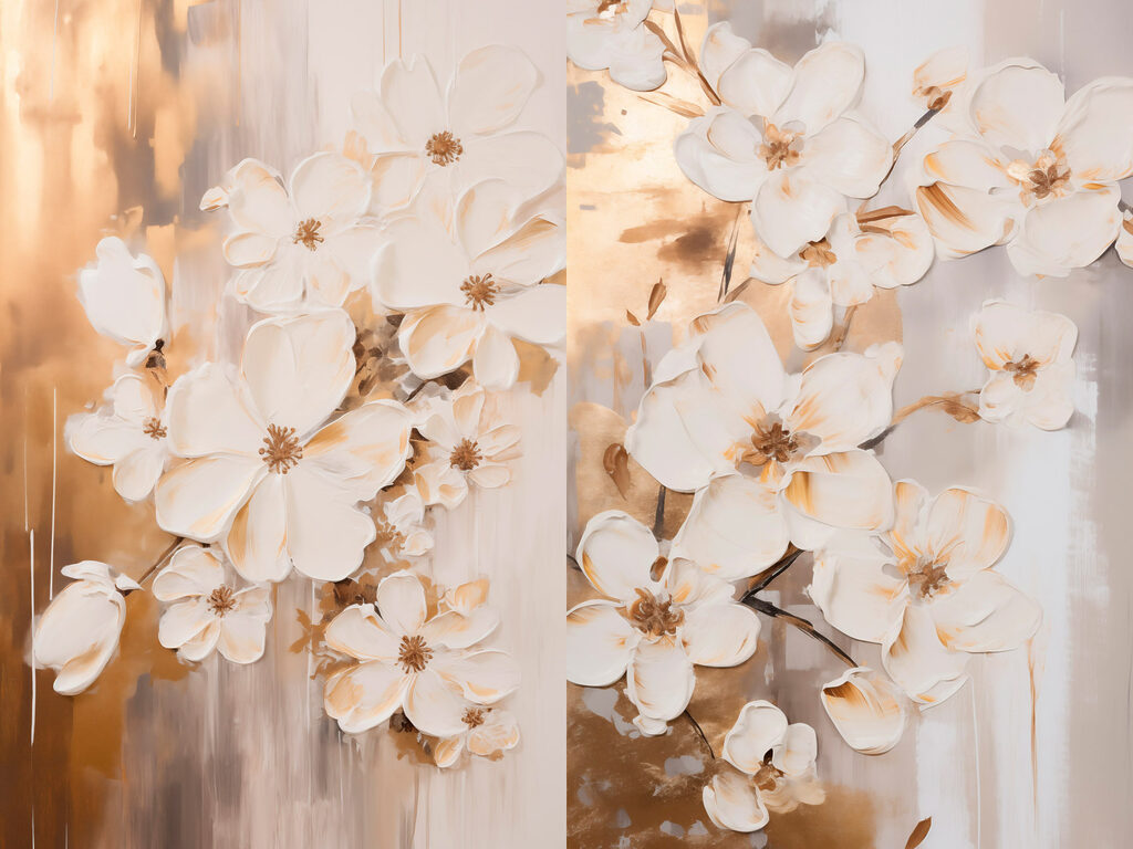 Delicate blooms in soft hues