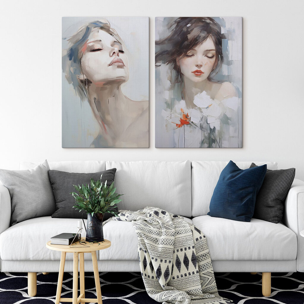 Two paintings of a woman Two paintings of a woman