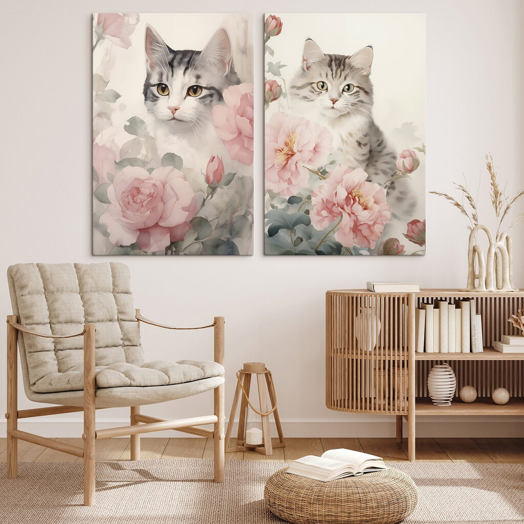 Cat in a garden of flowers Cat in a garden of flowers