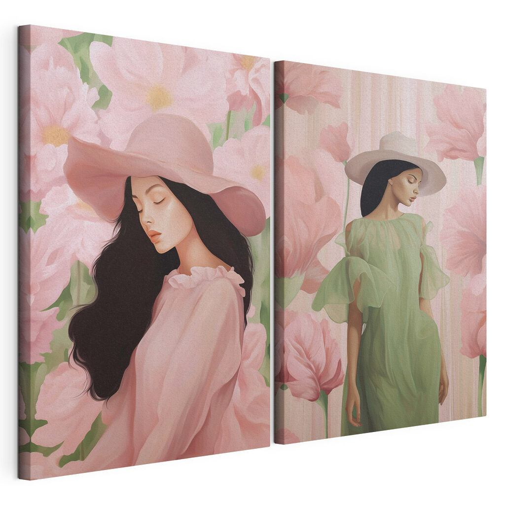 Woman in a dress and hat