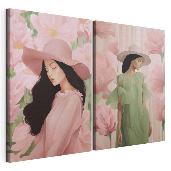 Woman in a dress and hat