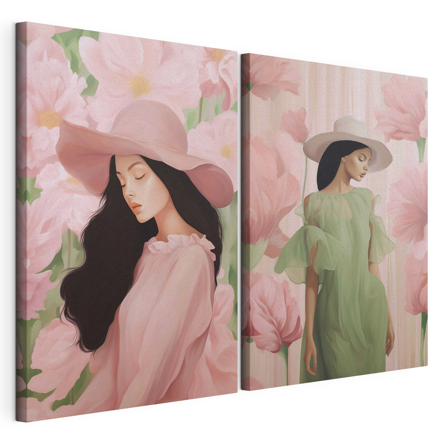 Woman in a dress and hat