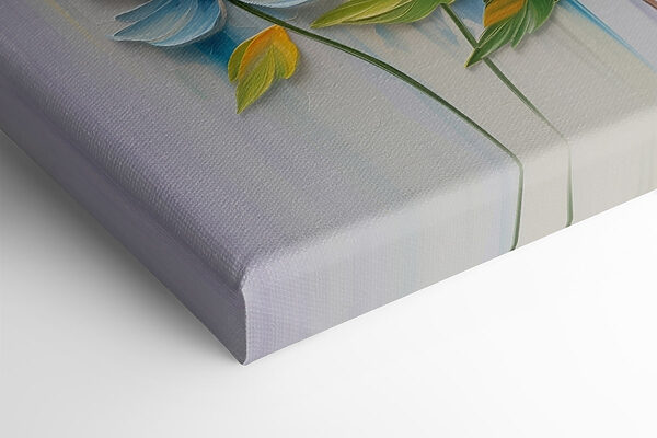 Painting of flowers on a white surface