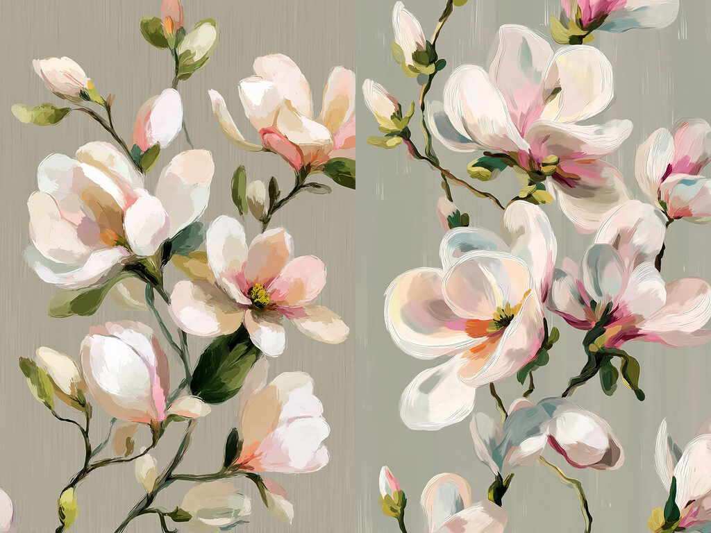 Delicate blooms embracing soft hues