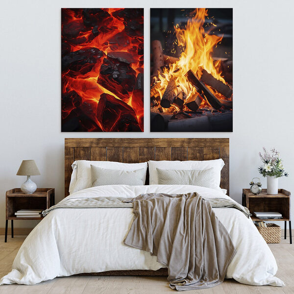 Collage of fire and coals Collage of fire and coals