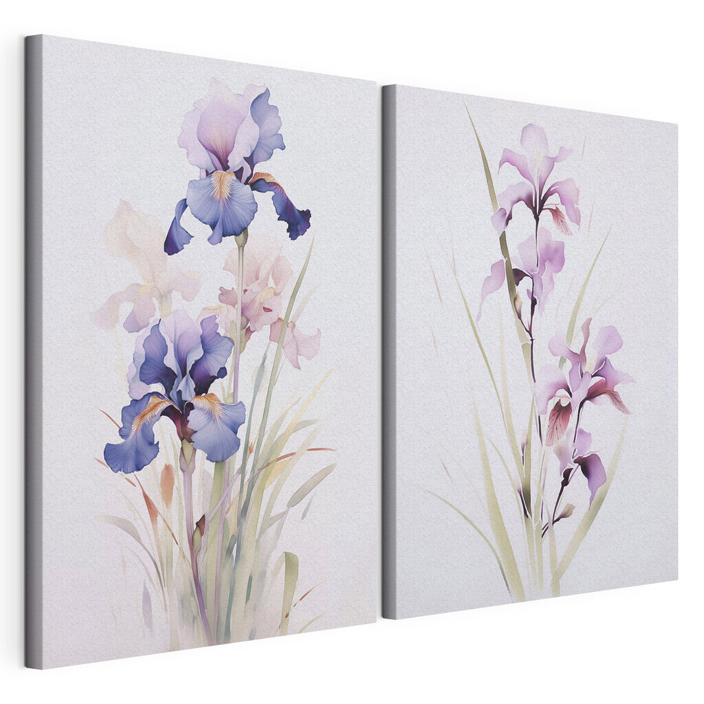 Painting of flowers on a white surface Painting of flowers on a white surface