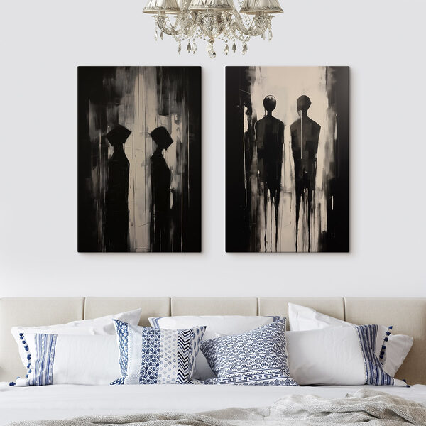 Painting of a couple of people
