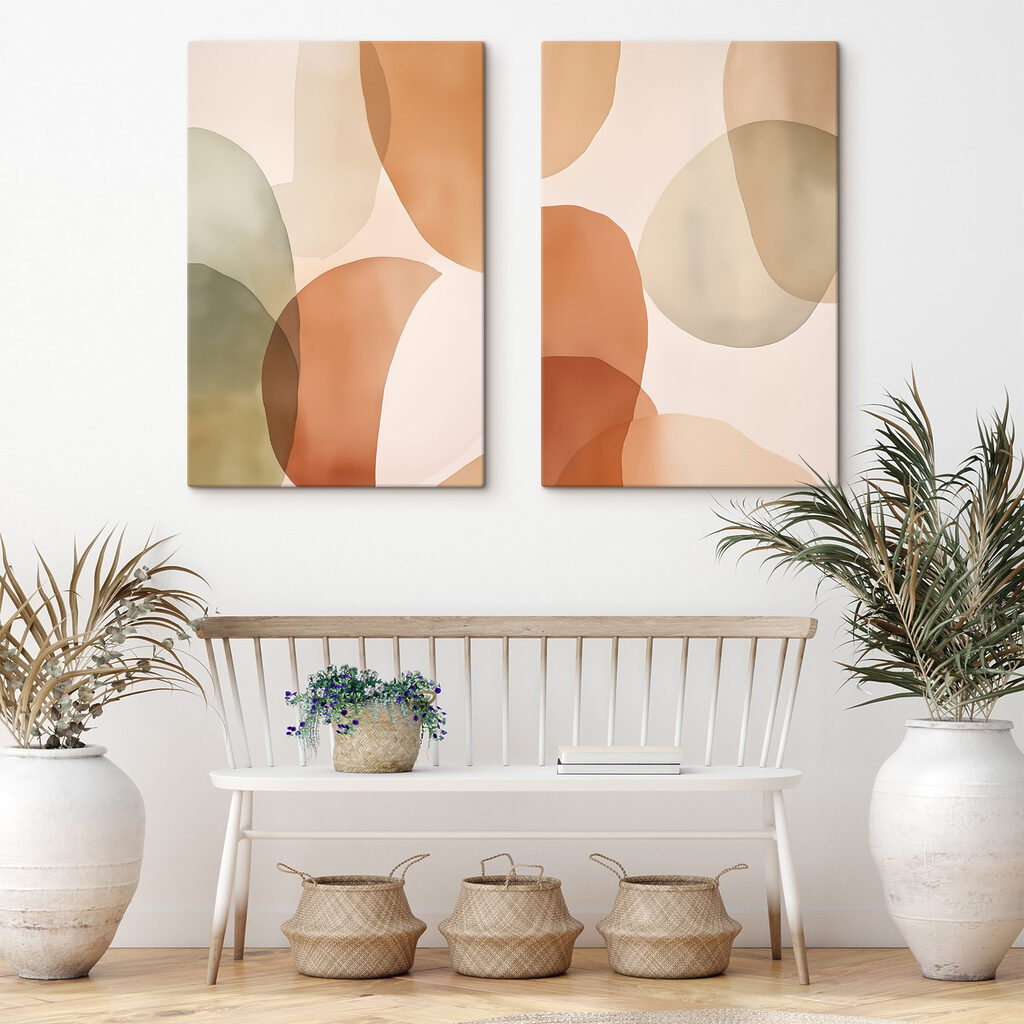Soft shapes in warm colors blend Soft shapes in warm colors blend