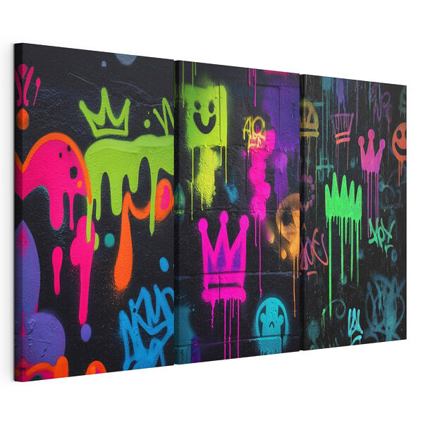 Stampa su tela modulare Collage di graffiti su un muro