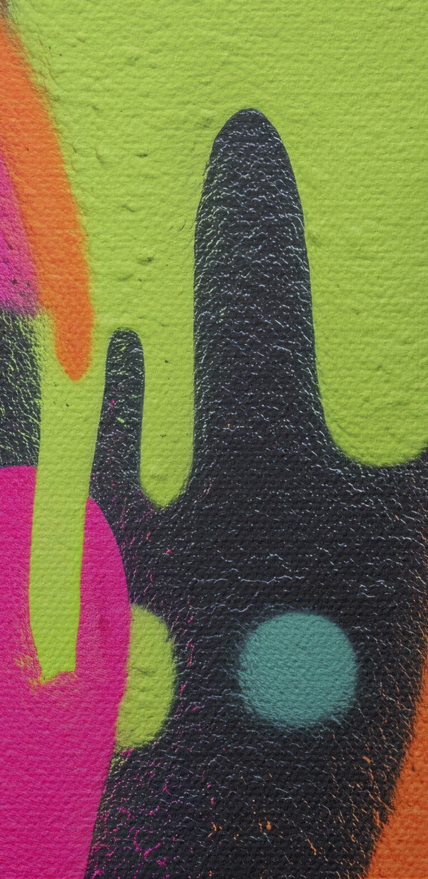 Vibrant street art with playful designs Vibrant street art with playful designs