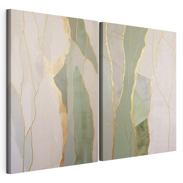Linee eleganti e colori tenui Stampa su tela modulare Linee eleganti e colori tenui
